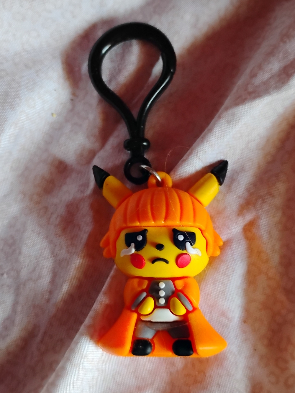 Orange Pikachu-style Kids Keychain Accessory